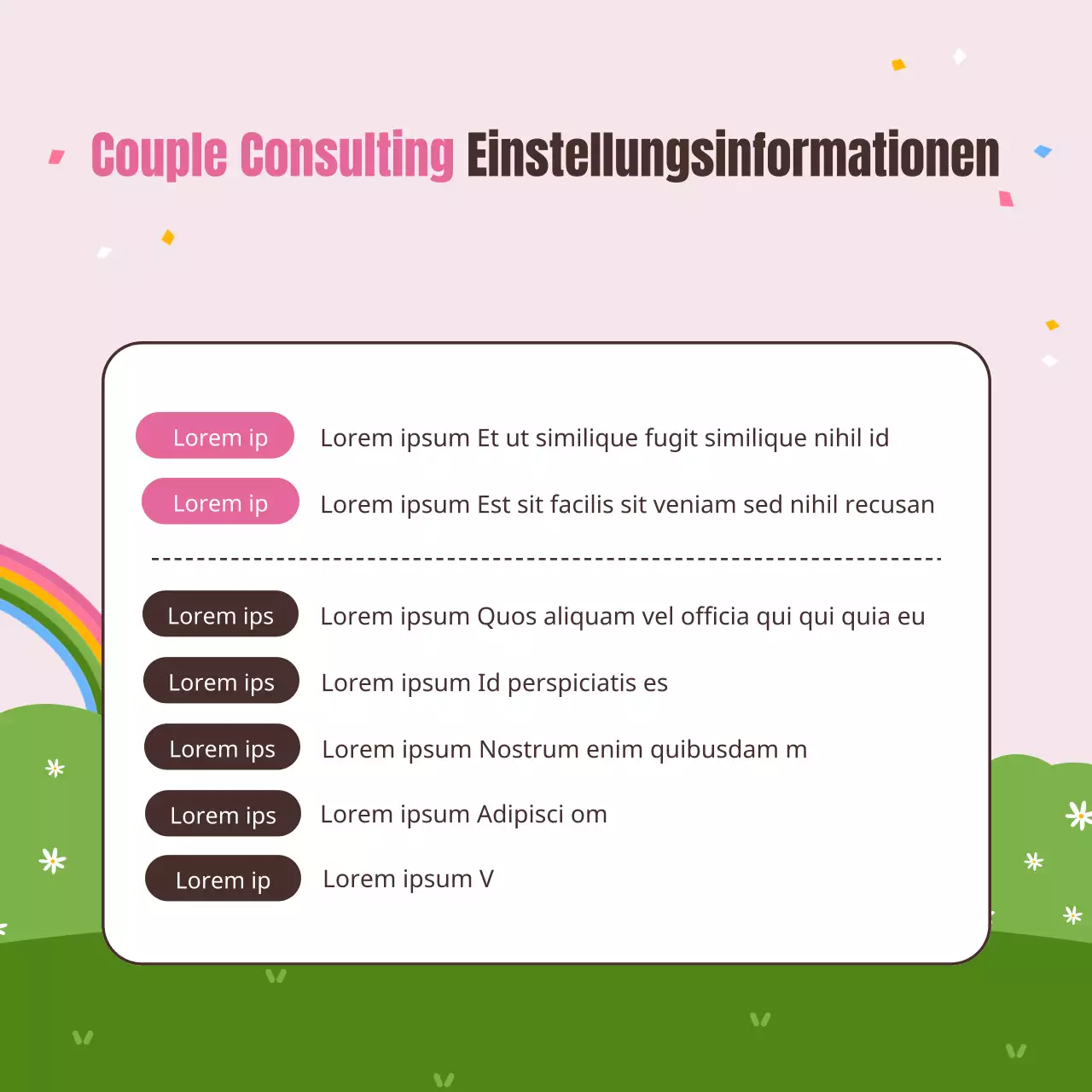 Eine schöne, gemütliche Illustration in Rosa und Chartreuse Familienmonat Mai Paartag Eheberatung