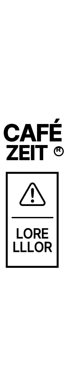 Einfaches und sauberes Cafe im Stil eines Kurieraufklebers in Schwarz