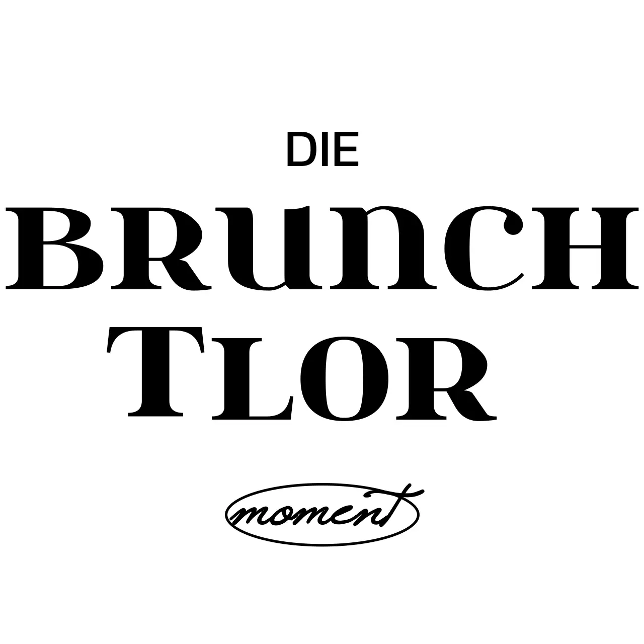 Einfacher, sauberer Text in schwarzem und weißem Logotyp-Stil für Brunch-Café-Werbung und Merchandise