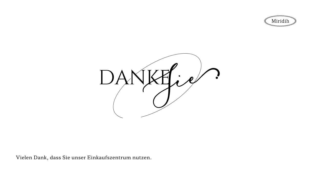 Gebrandeter Postkartenumschlag mit Text zur Kundenanerkennung und kreisförmiger Illustration