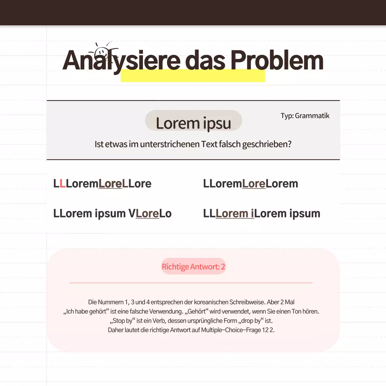 Eine einfache gelbe und schwarze innere Klasse Analyse Ausbildung Schule Rekrutierung Förderung