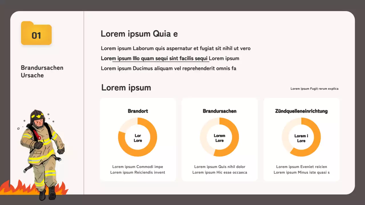 Brandschutztraining mit einem beigefarbenen Dateiexplorer-Konzept