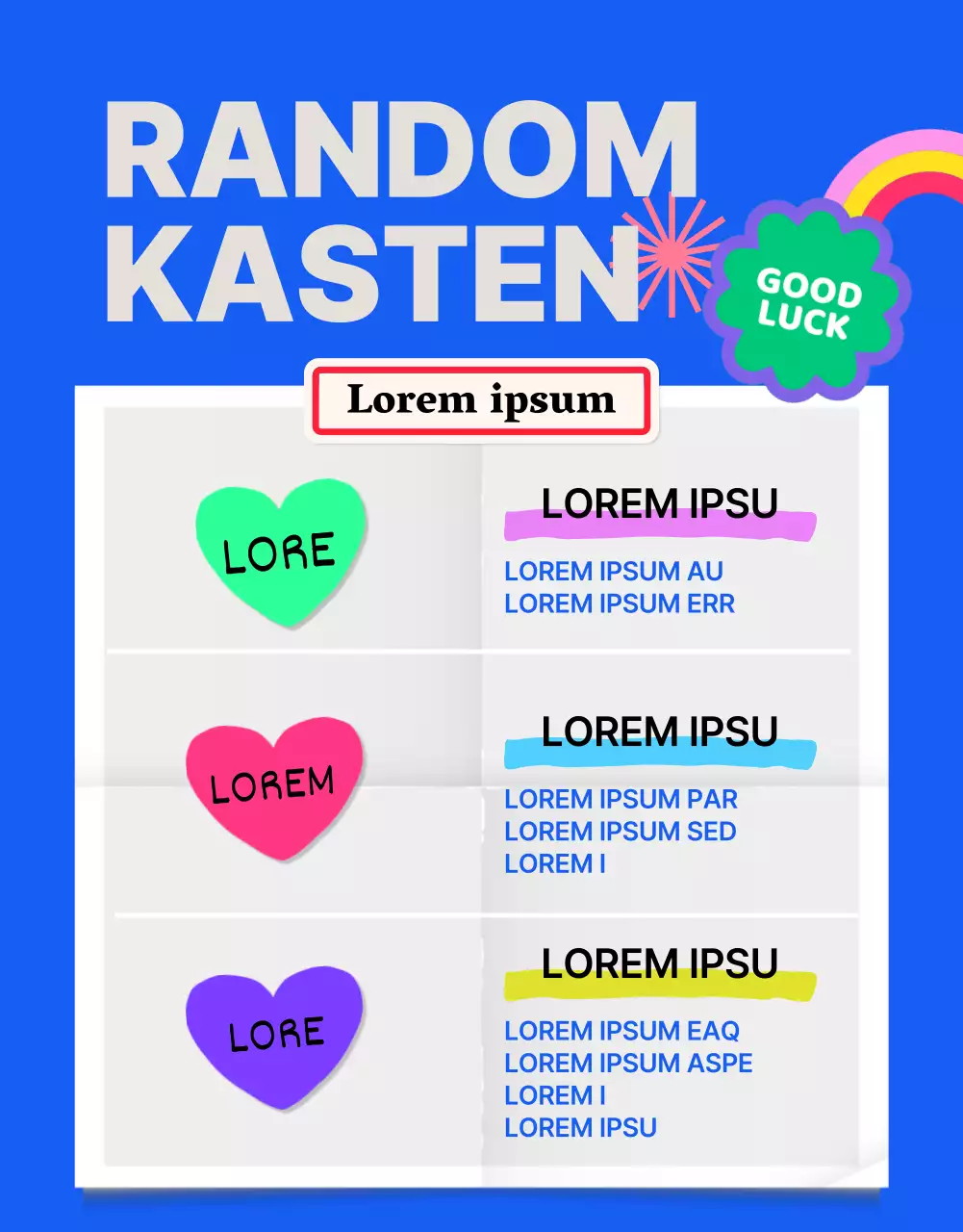 Blauer Aufkleber Detailseite