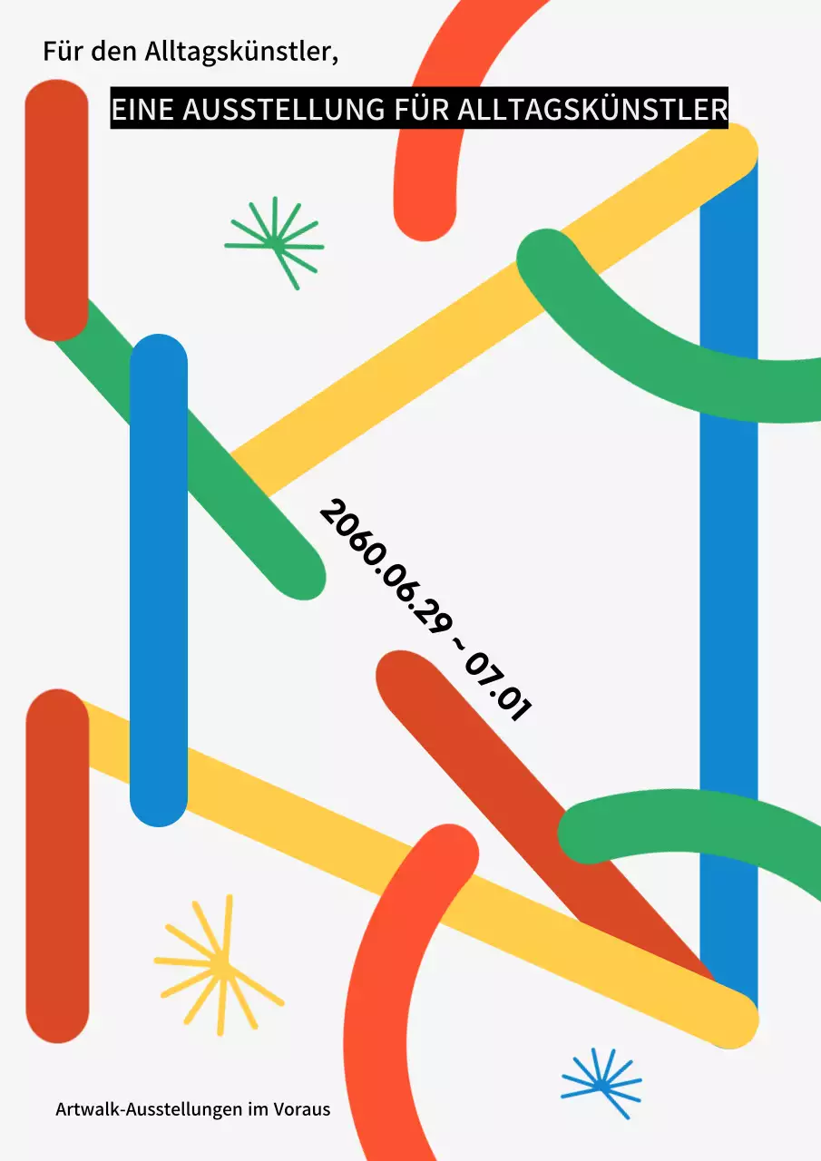 Eine einfache Kunstausstellung mit einem bunten Fahrradkonzept