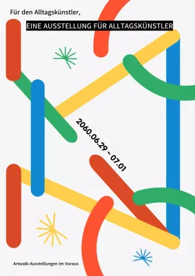 Eine einfache Kunstausstellung mit einem bunten Fahrradkonzept