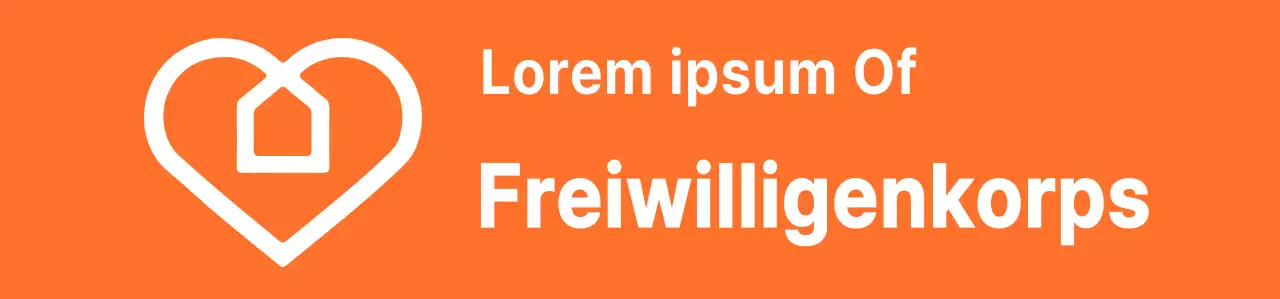 Rhythmischer Textlogostil in Orange und Weiß Freiwilligenorganisation