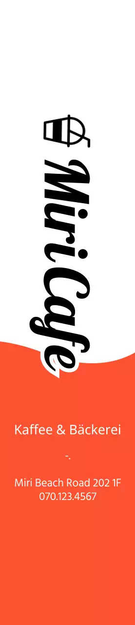 Werbung für ein Café und eine Bäckerei mit einem einfachen Konzept in Orange und Schwarz