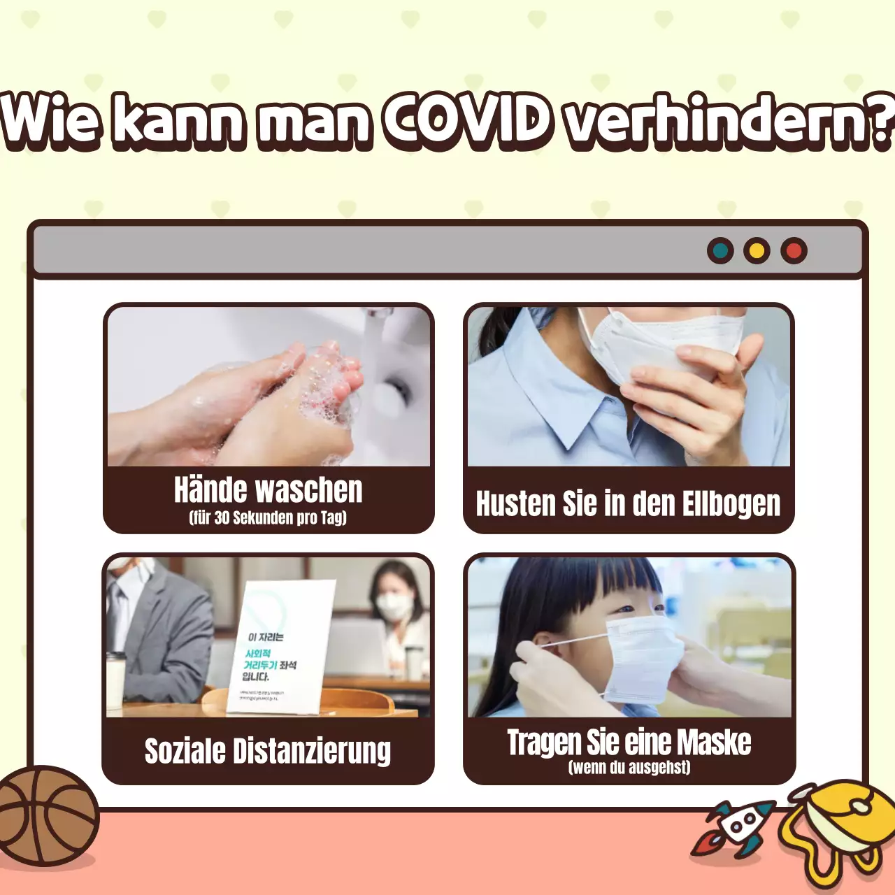 Einführung in die Klasse mit einem niedlichen rosa und gelben Charakterkonzept