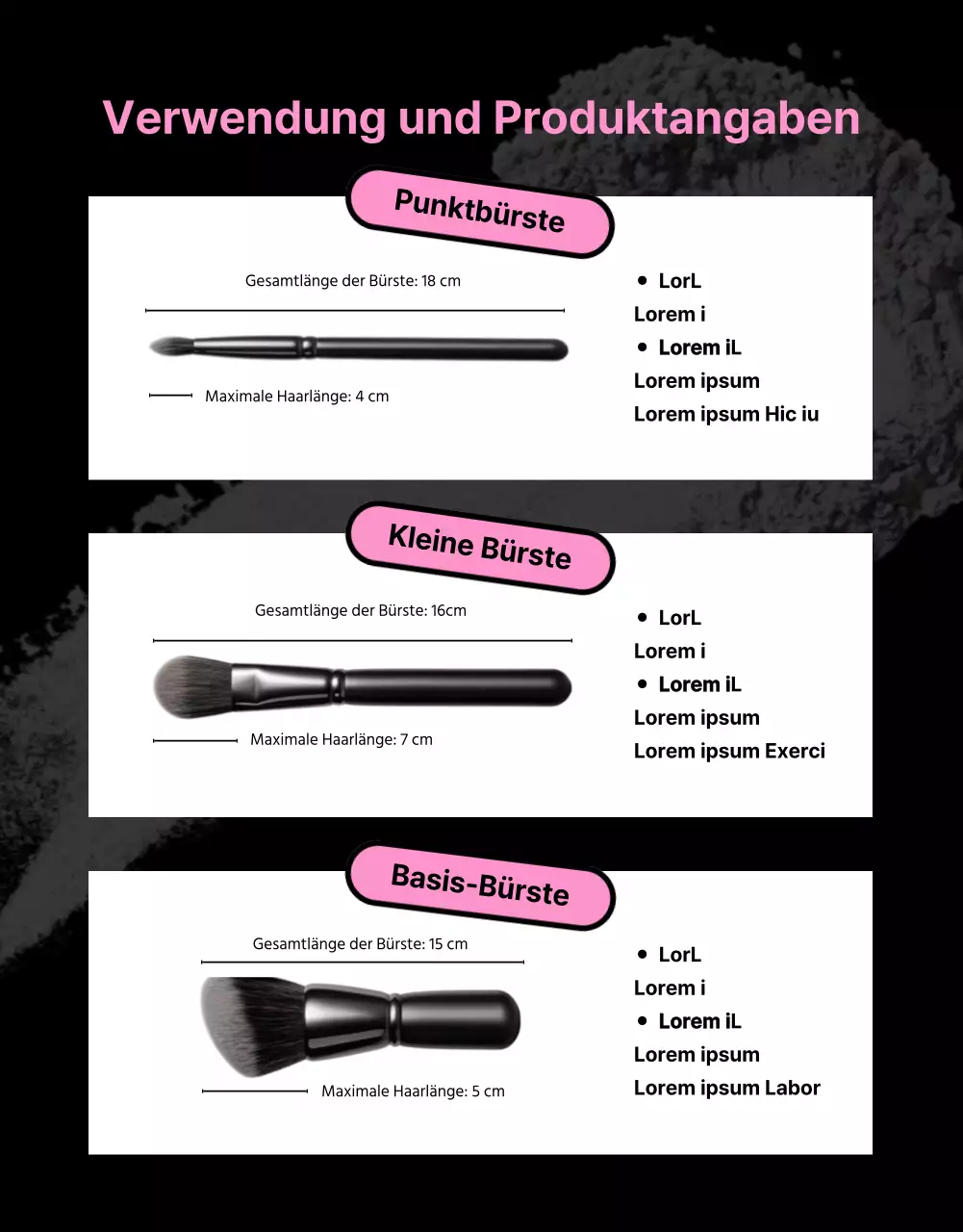 Förderung kitschiger Pinsel auf rosa Hintergrund