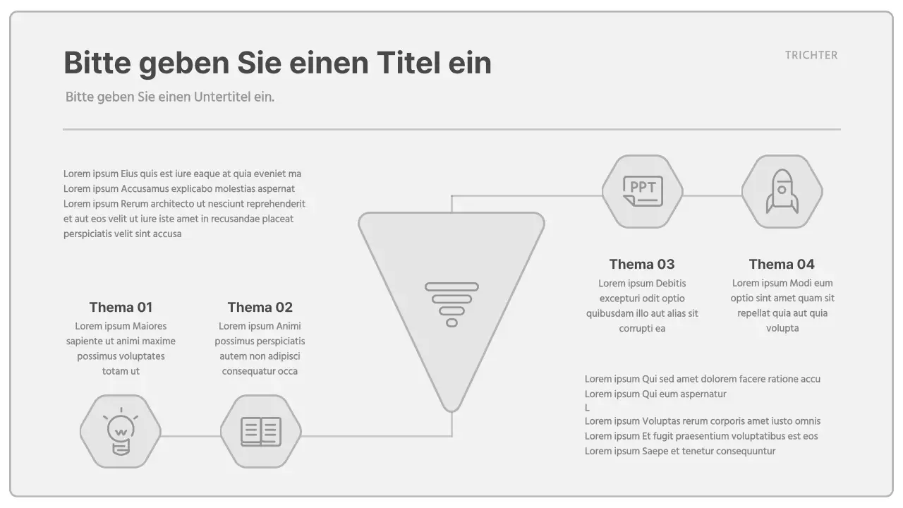 Einfaches Konzept Agenda Chart in grau und schwarz
