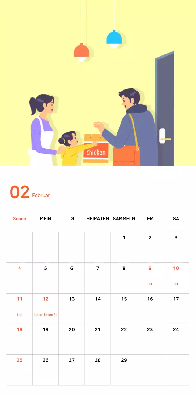 Warmes Familienkonzept in Pastellfarben