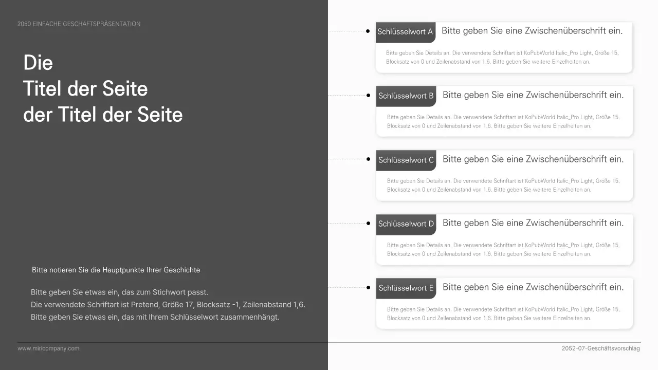 Einfache Geschäftspräsentation in Schwarz und Weiß