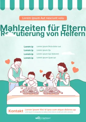 Grün / Kinderbetreuung / Webposter / Freiwilligenarbeit für Unternehmen und Organisationen