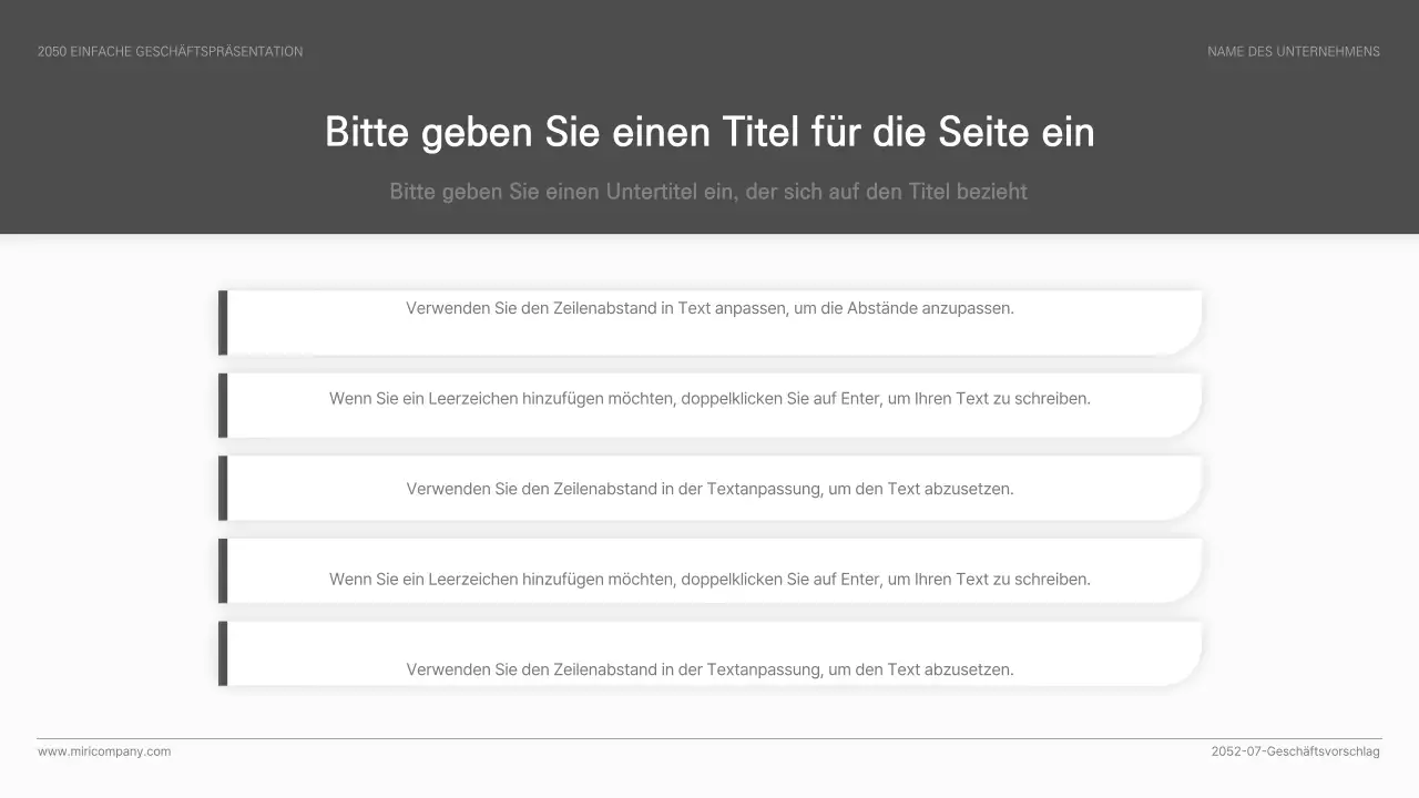 Einfache Geschäftspräsentation in Schwarz und Weiß