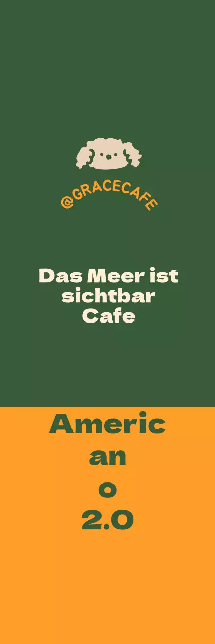 Eine hübsche grüne und orangefarbene Café-Logo-Stil Menü Führer und Förderung.