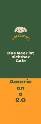 Eine hübsche grüne und orangefarbene Café-Logo-Stil Menü Führer und Förderung.