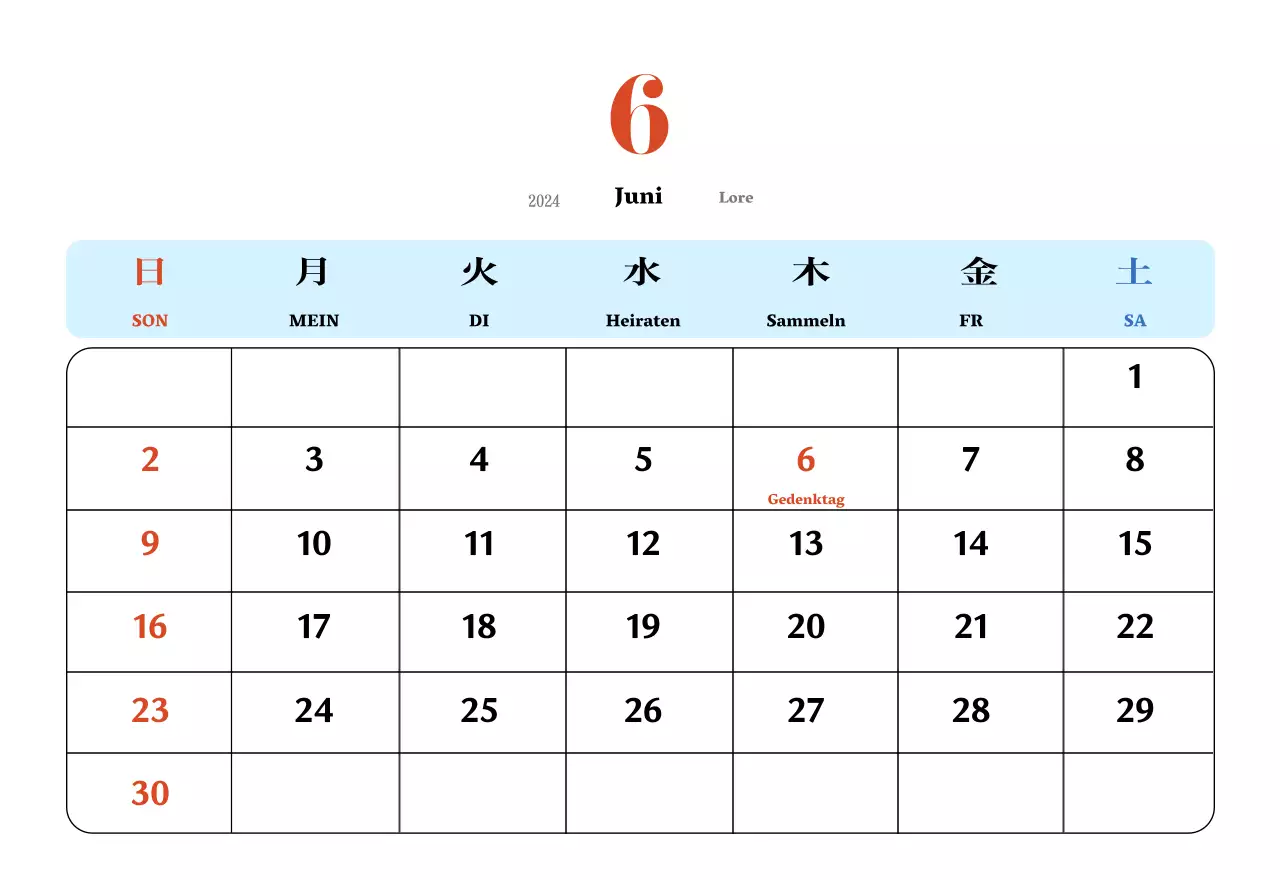 Retro-Konzept Nostalgie-Kalender in rot und blau