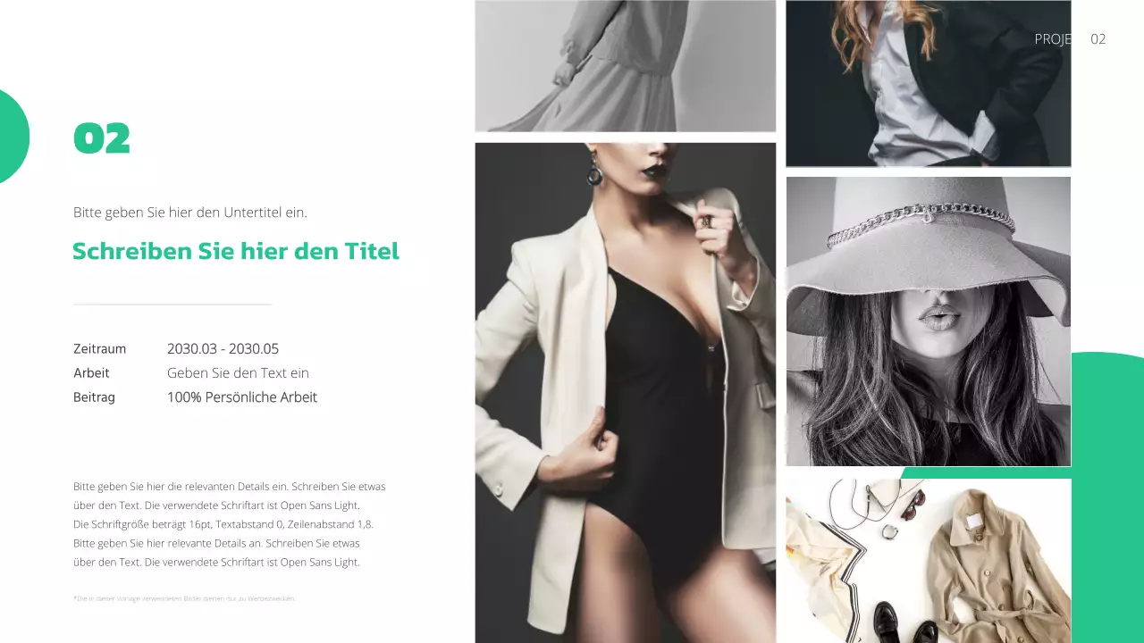 Eine einfache Designmappe in Grün