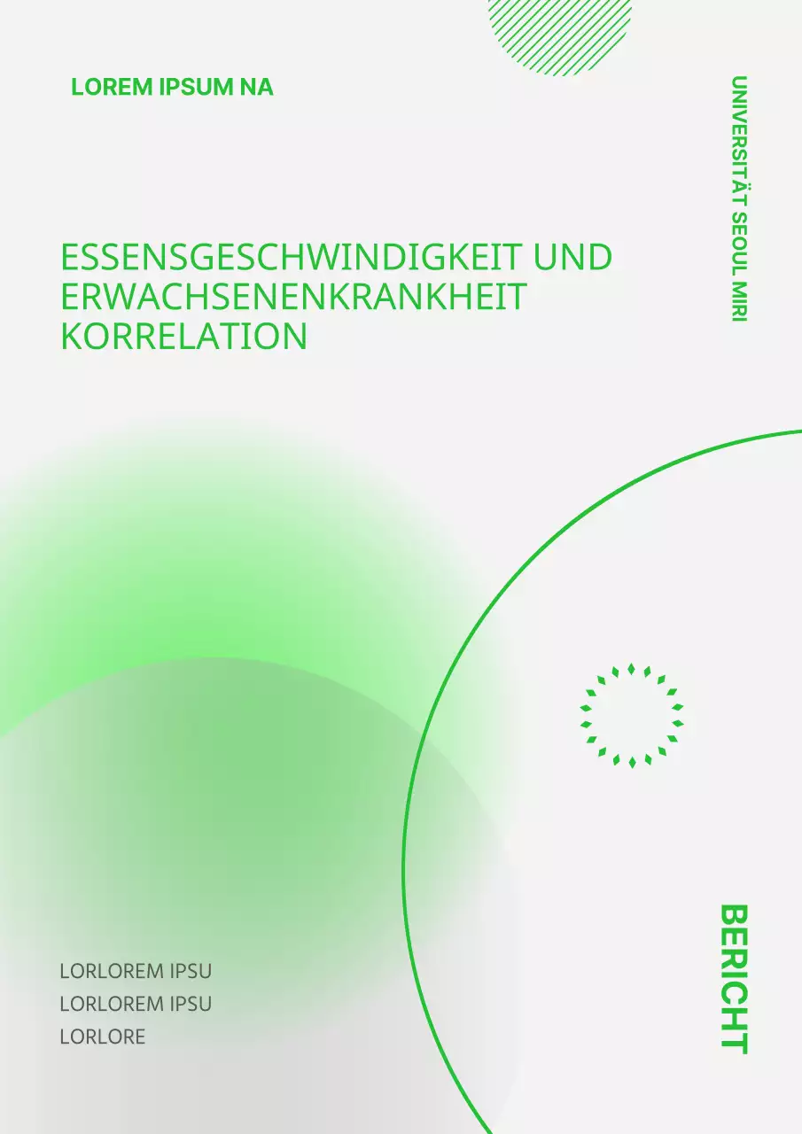 Sauberes Berichtscover mit grünem Farbverlauf und geometrischen Formen