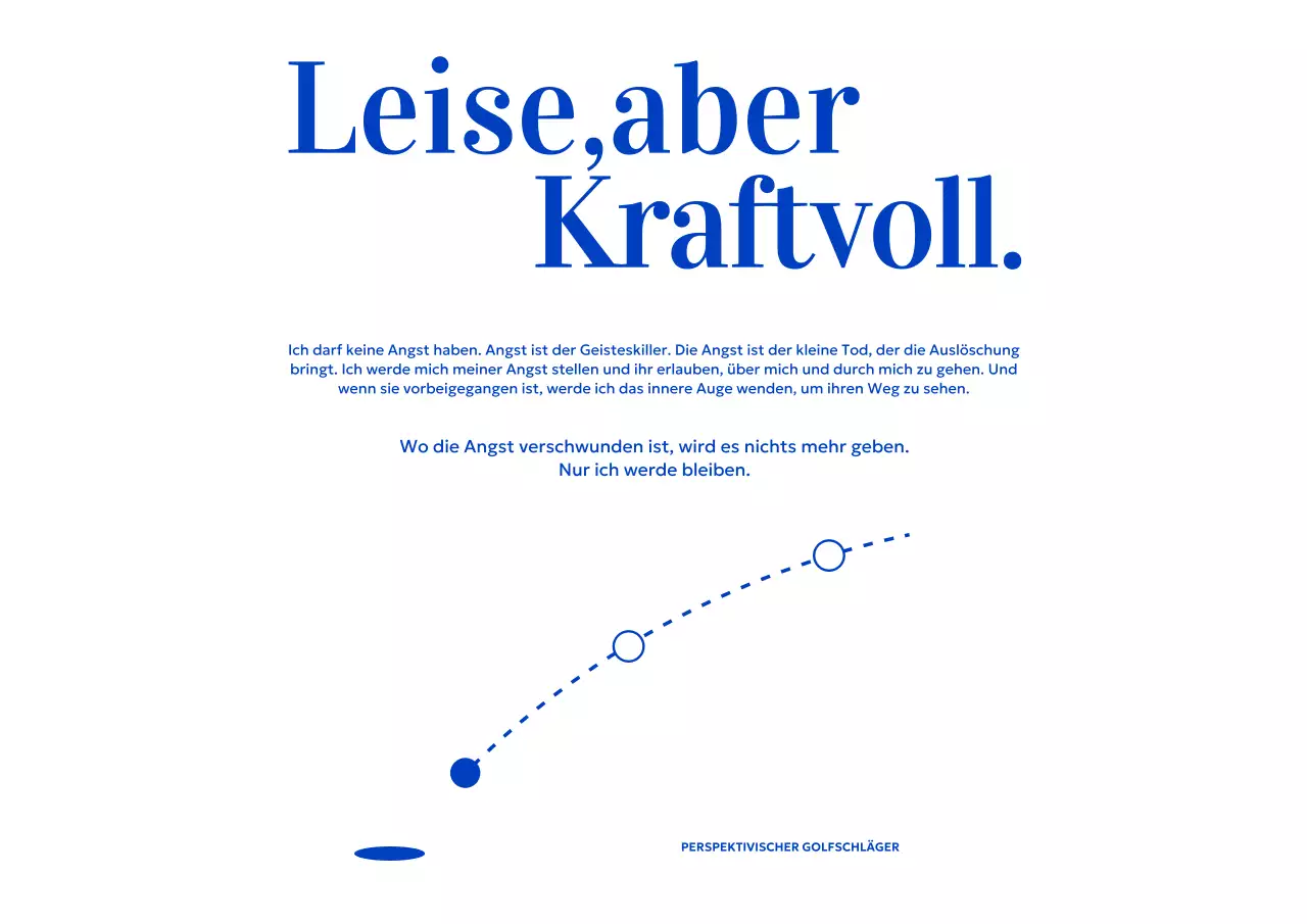 Design von Golfartikeln mit der Flugbahn eines Golfballs