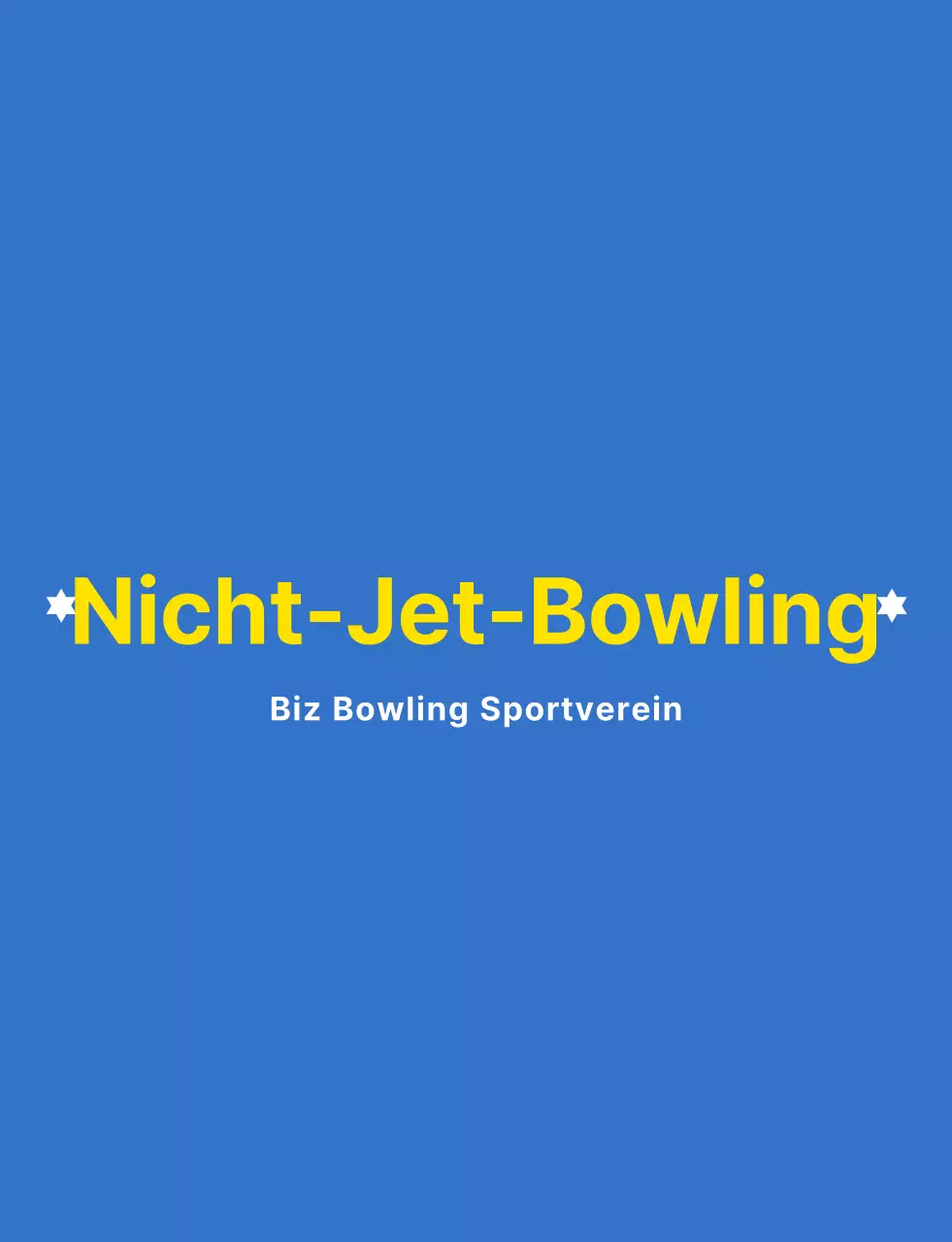 Eine saubere Bowling-Illustration und ein Emblem-Logo in Hellblau, Weiß und Gelb für einen Bowling-Sportverein.
