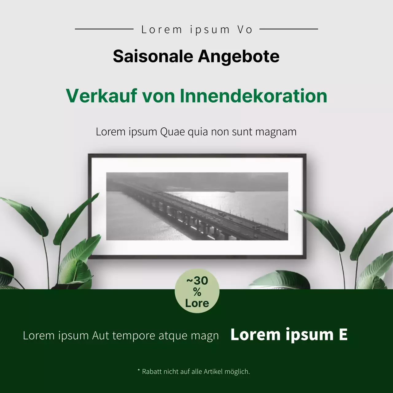 Grüne Fotografie unterstreicht saubere Einrichtung Werben Sie für Ihre Veranstaltung