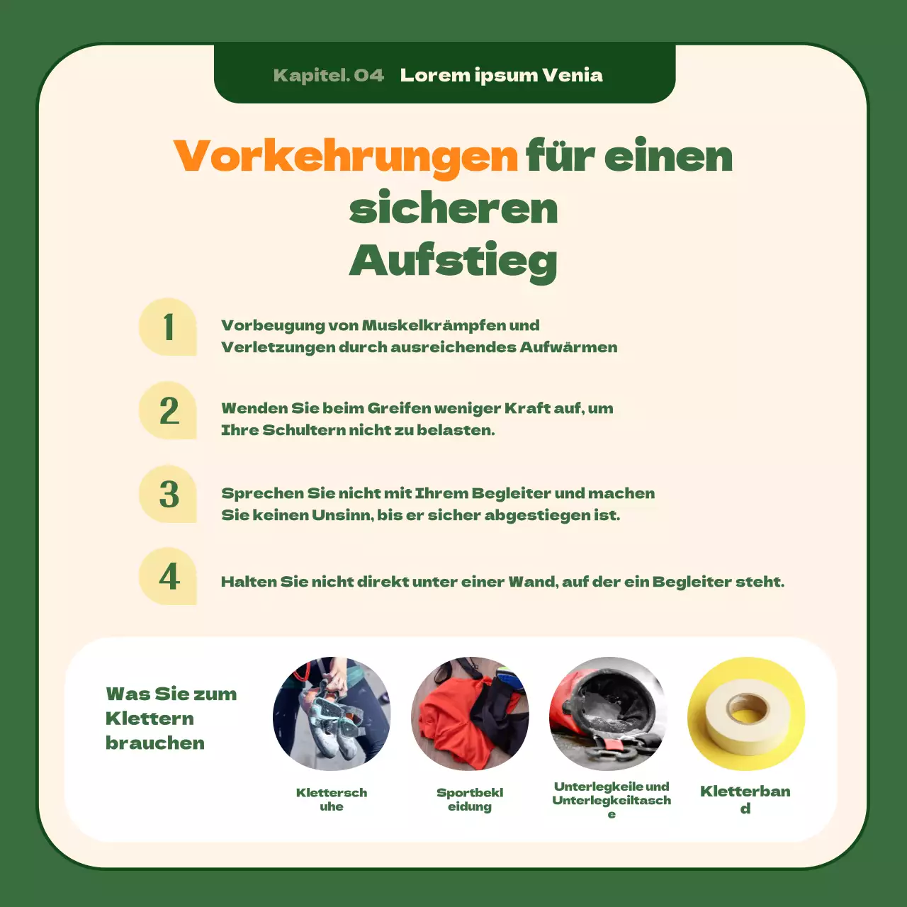 Das beste Hobbyklettern des 21. Jahrhunderts, umrahmt von einem beruhigenden dunkelgrünen Hintergrund