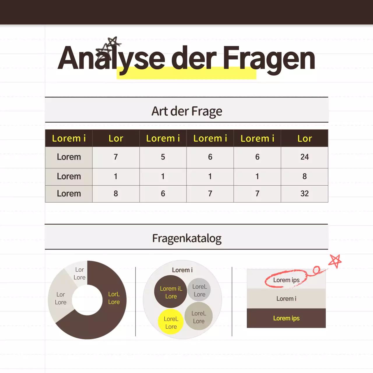 Eine einfache gelbe und schwarze innere Klasse Analyse Ausbildung Schule Rekrutierung Förderung