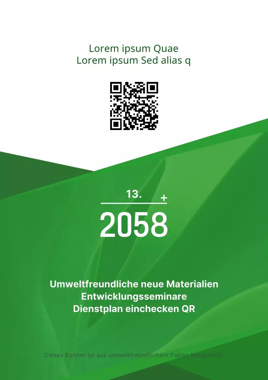 Einfacher Text-Layout-Stil mit grünen und weißen Farben Informationen über grüne Entwicklungsseminare