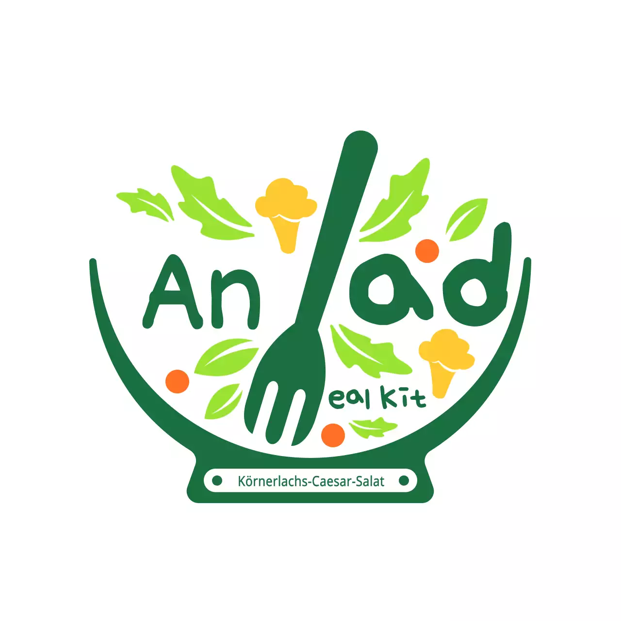 Einfache grüne und weiße Salat Illustration Stil mit Lebensmittel Name Informationen