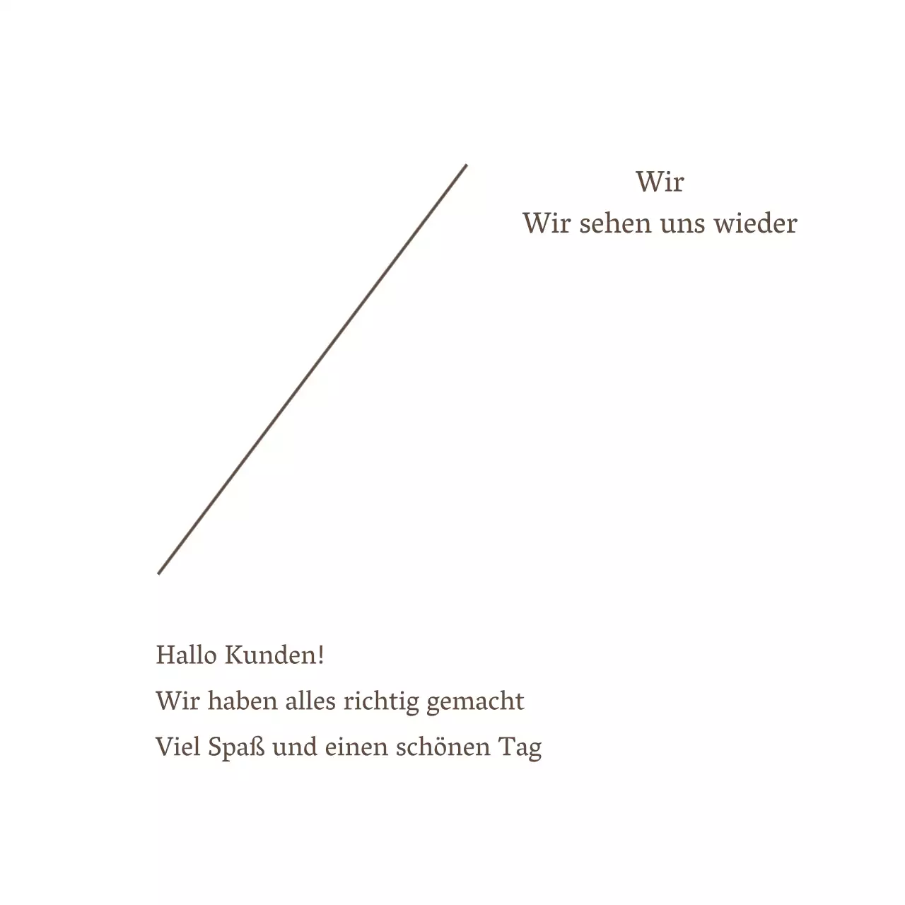 Werbung für ein einfaches weißes Restaurant