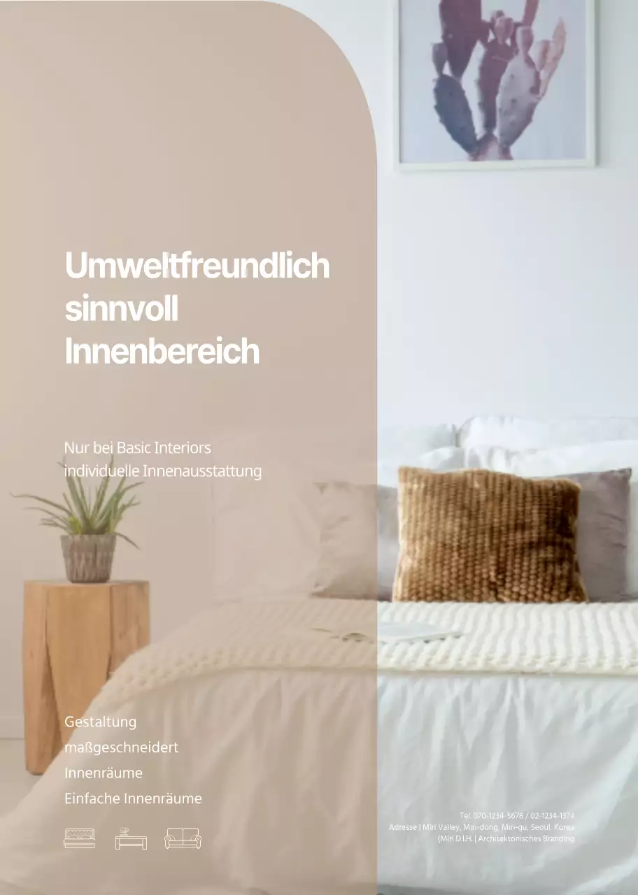 Förderung einer einfachen modernen Inneneinrichtung in Beige und Weiß