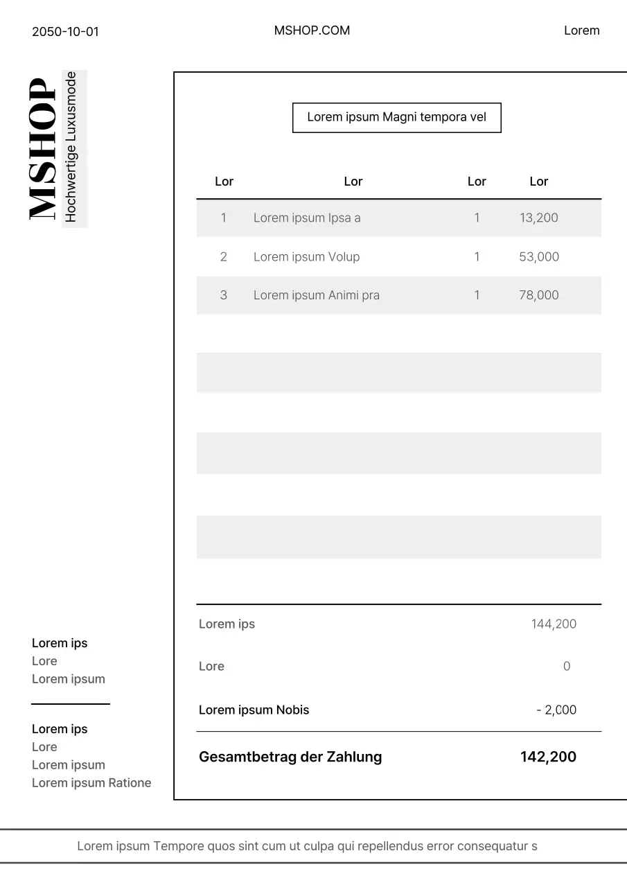 Ordnung im Einkaufszentrum mit schwarz-weiß hervorgehobenen Linien