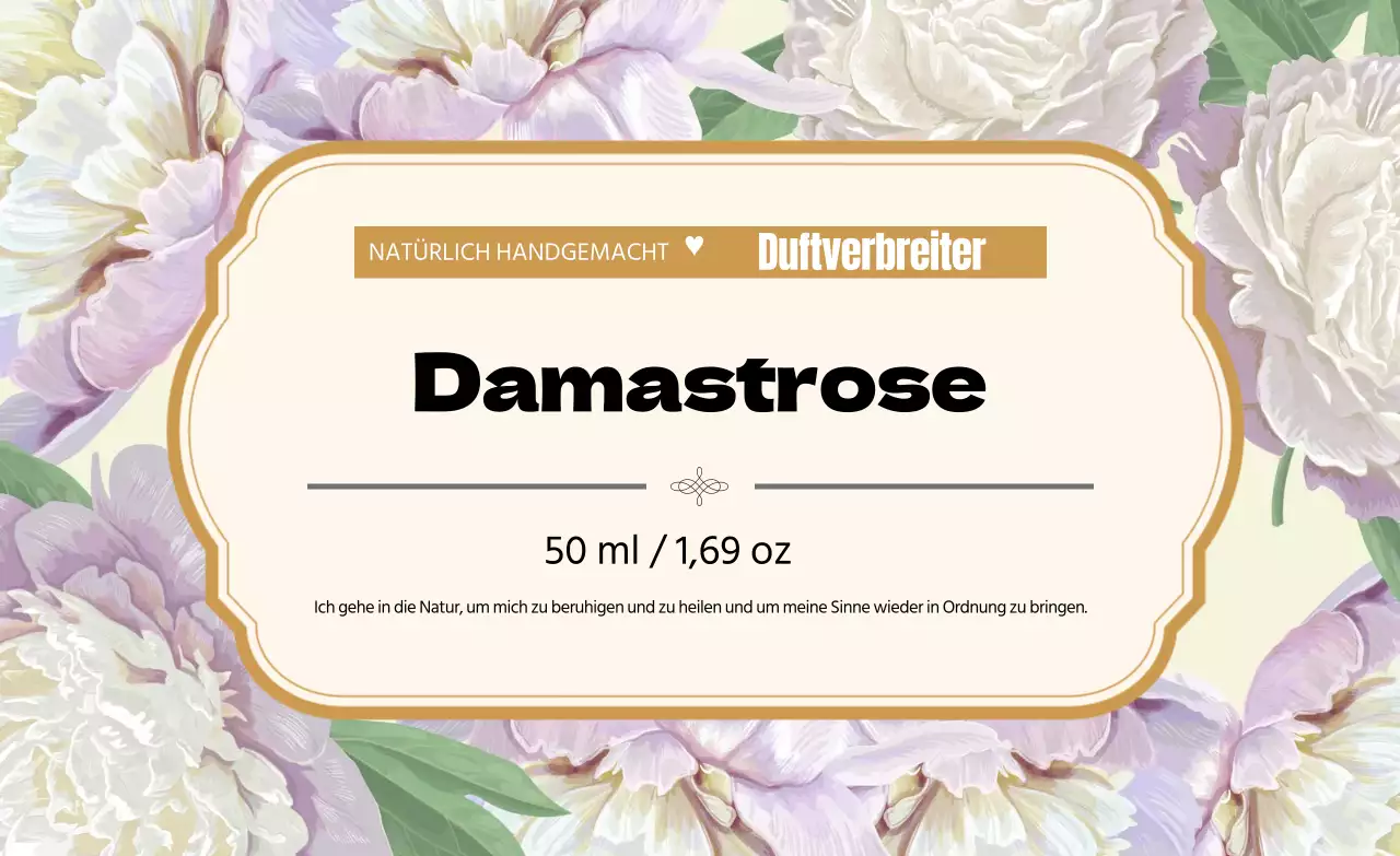 Vintage-Parfüm-Etikett mit gelber Illustration