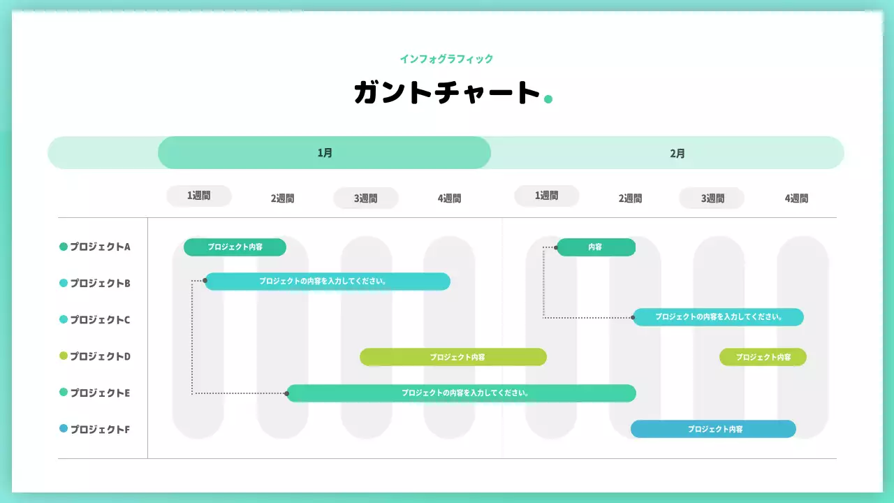 カラフル シンプル プロジェクト 計画書 インフォグラフィック