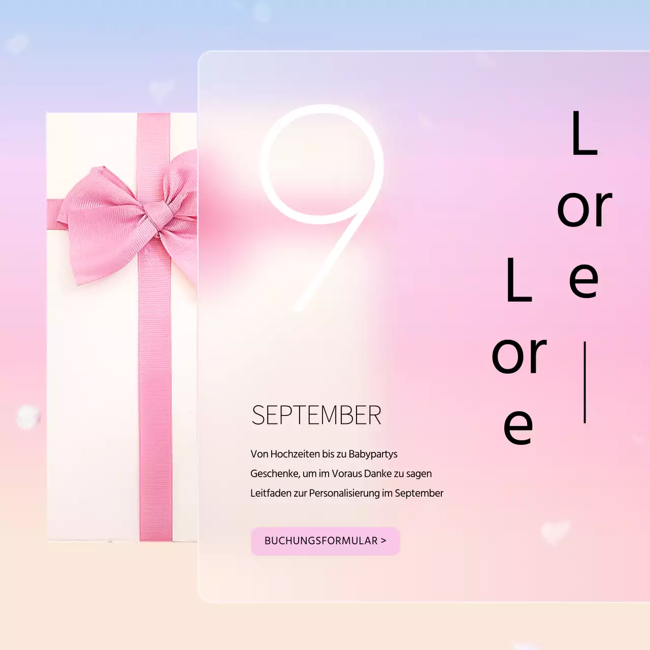 Anleitung zur Bestellung eines rosa und hellblauen Glamourismus-Geschenks