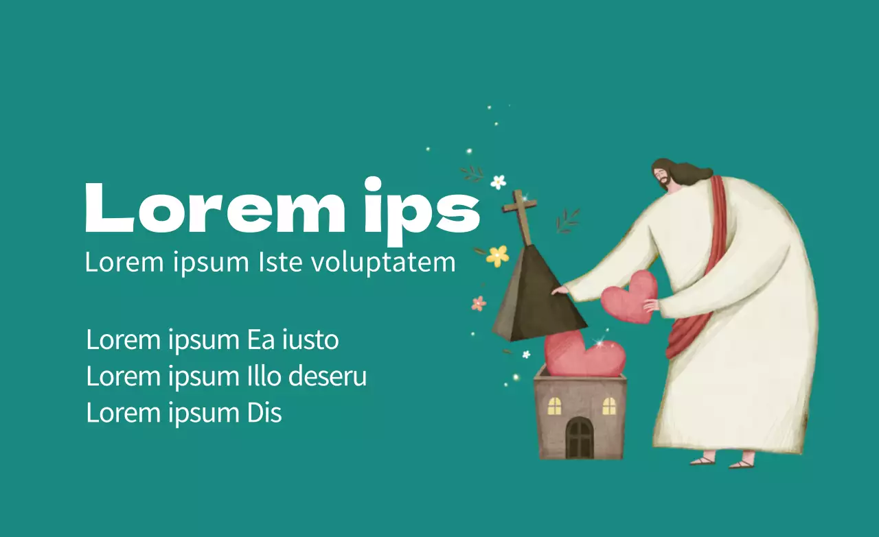 Türkisfarbene Vintage-Illustration Kirche