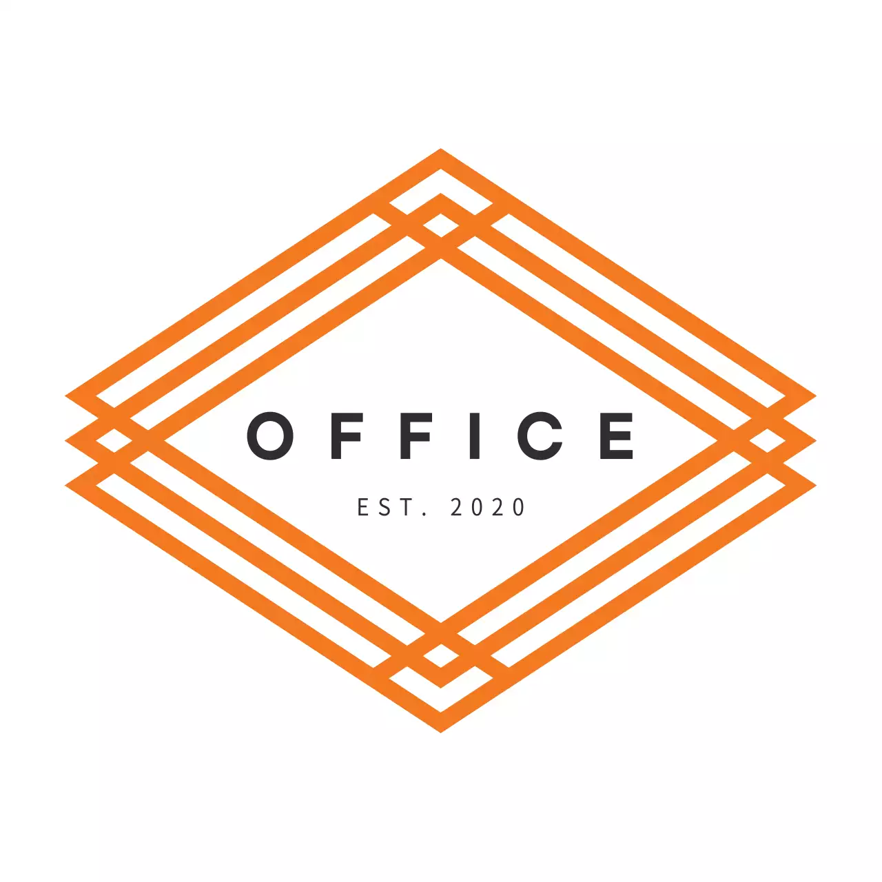 オレンジ 幾何学 ビジネス ロゴ