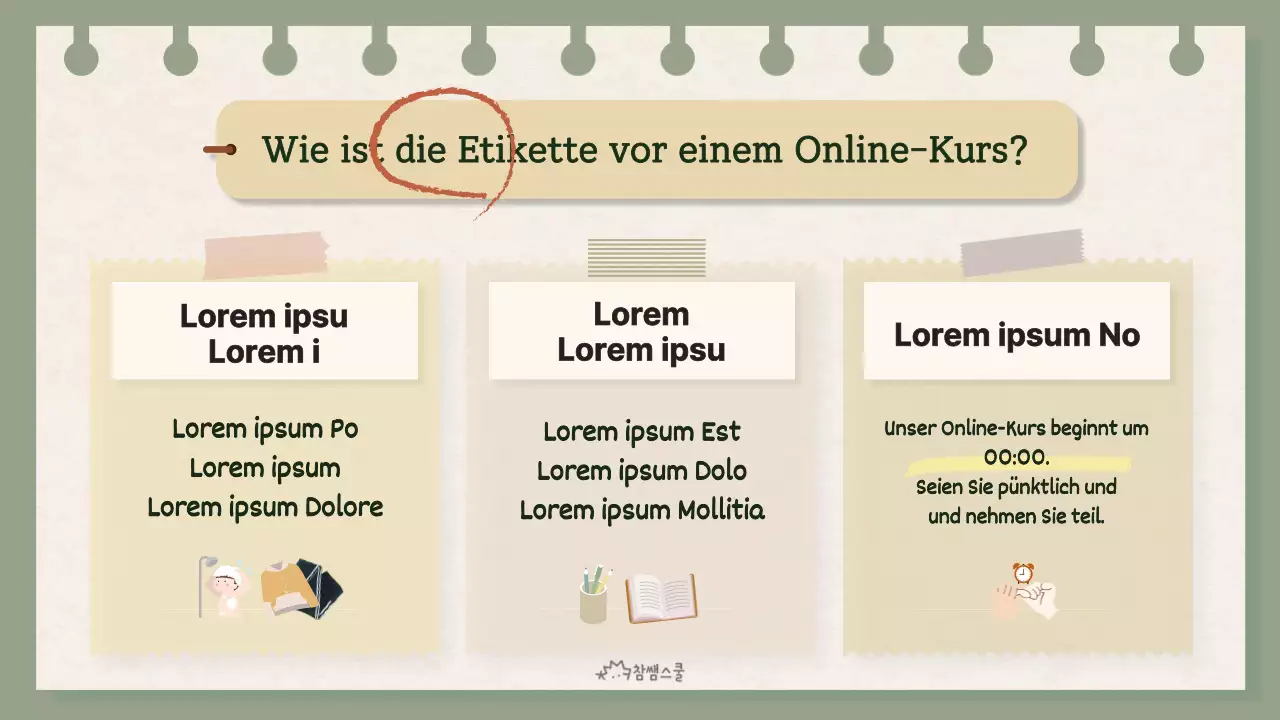 Online-Klassenzimmer-Etikette mit dem Konzept des gelben Zettels