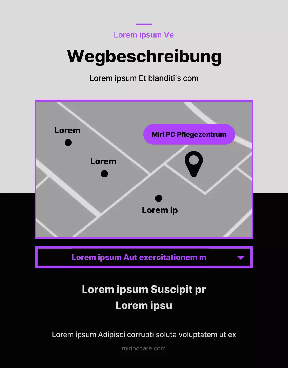 Werbung für Elektronikreparaturen mit lila Punkten (mehr)