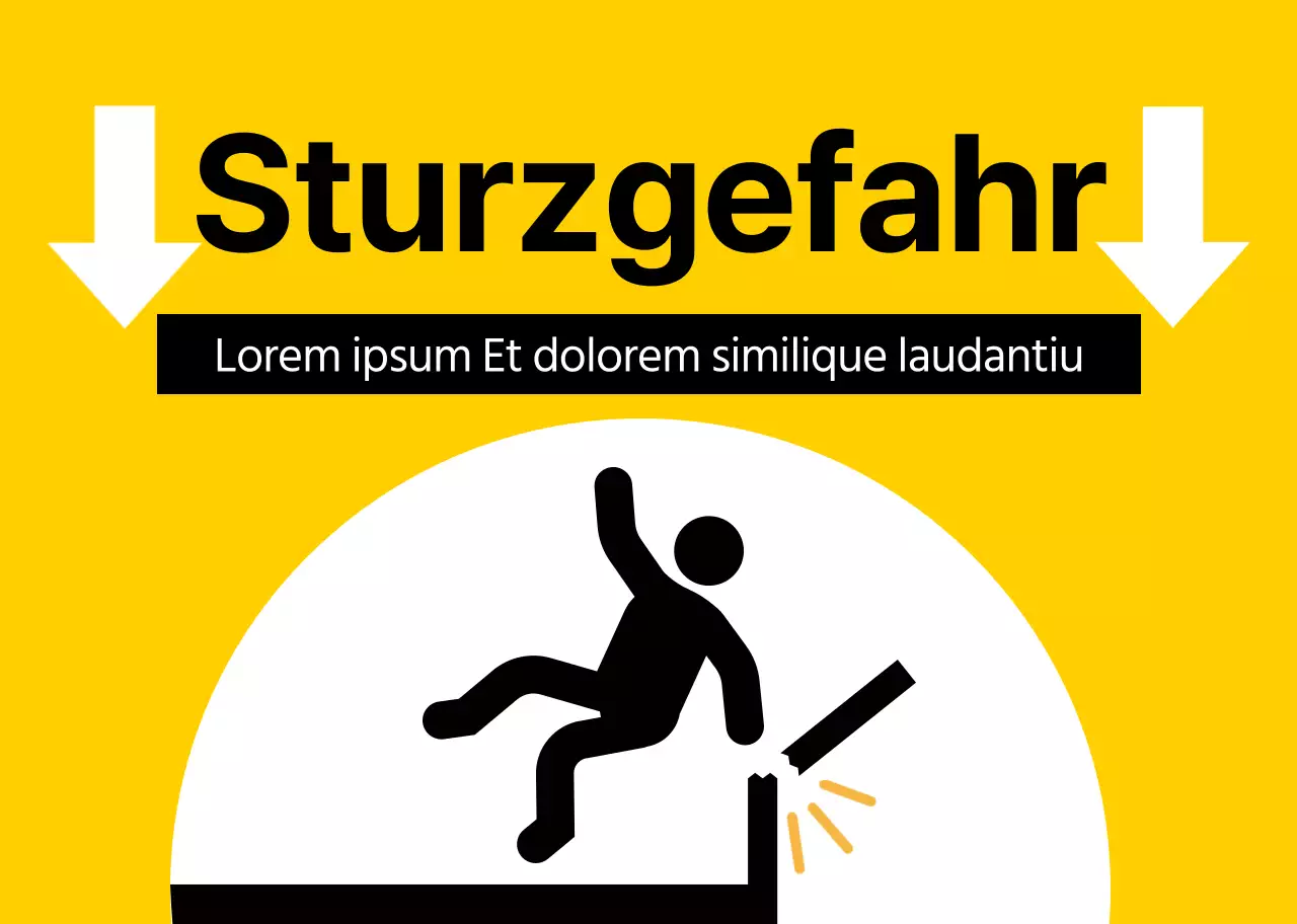 Eine auffällige Warnung mit einem rot-schwarzen menschlichen Piktogramm