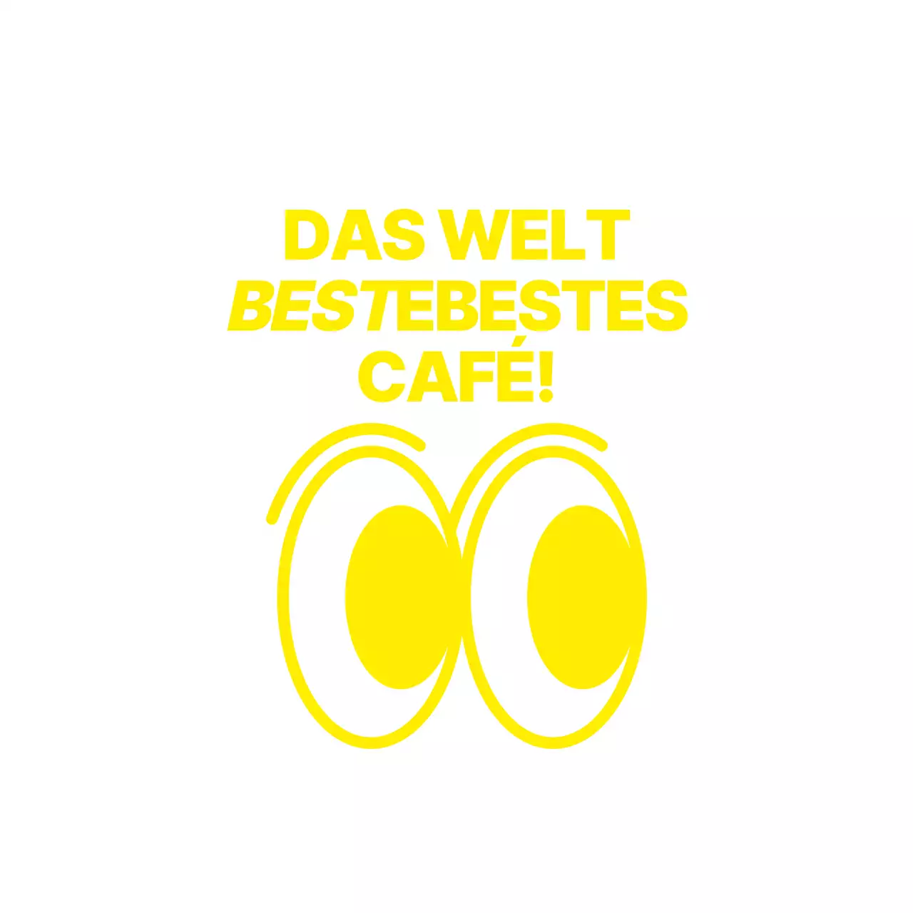 Einfache pralles Auge Illustration in gelb kombiniert mit einem Text Satz für einen Stil Cafe