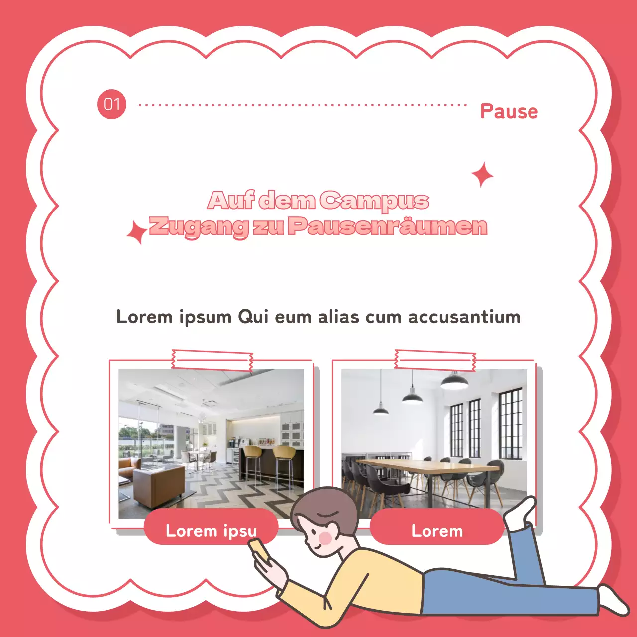 Eine niedliche, pinke und spritzige Art, die Freizeit von Studenten zu fördern