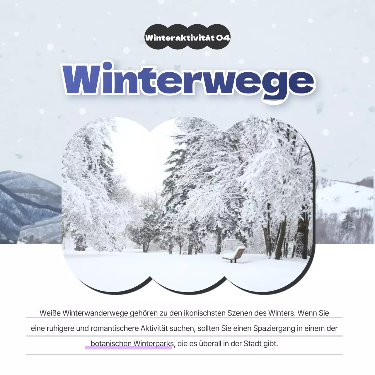 Einführung von himmelblauen und violetten Winterzielen