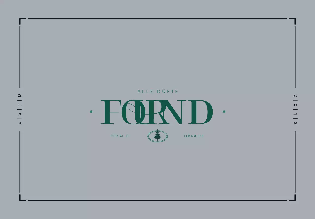 Für eine Lufterfrischer-Marke, die mit grünen und blauen Linien akzentuiert ist