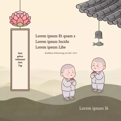 Buddha's Birthday Schriftzug auf beigem Hintergrund