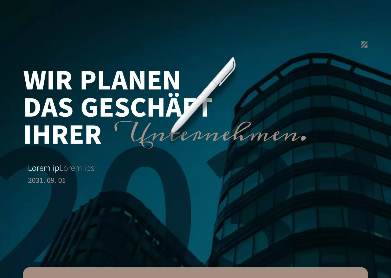 Premium Company Business in Türkis und Gold