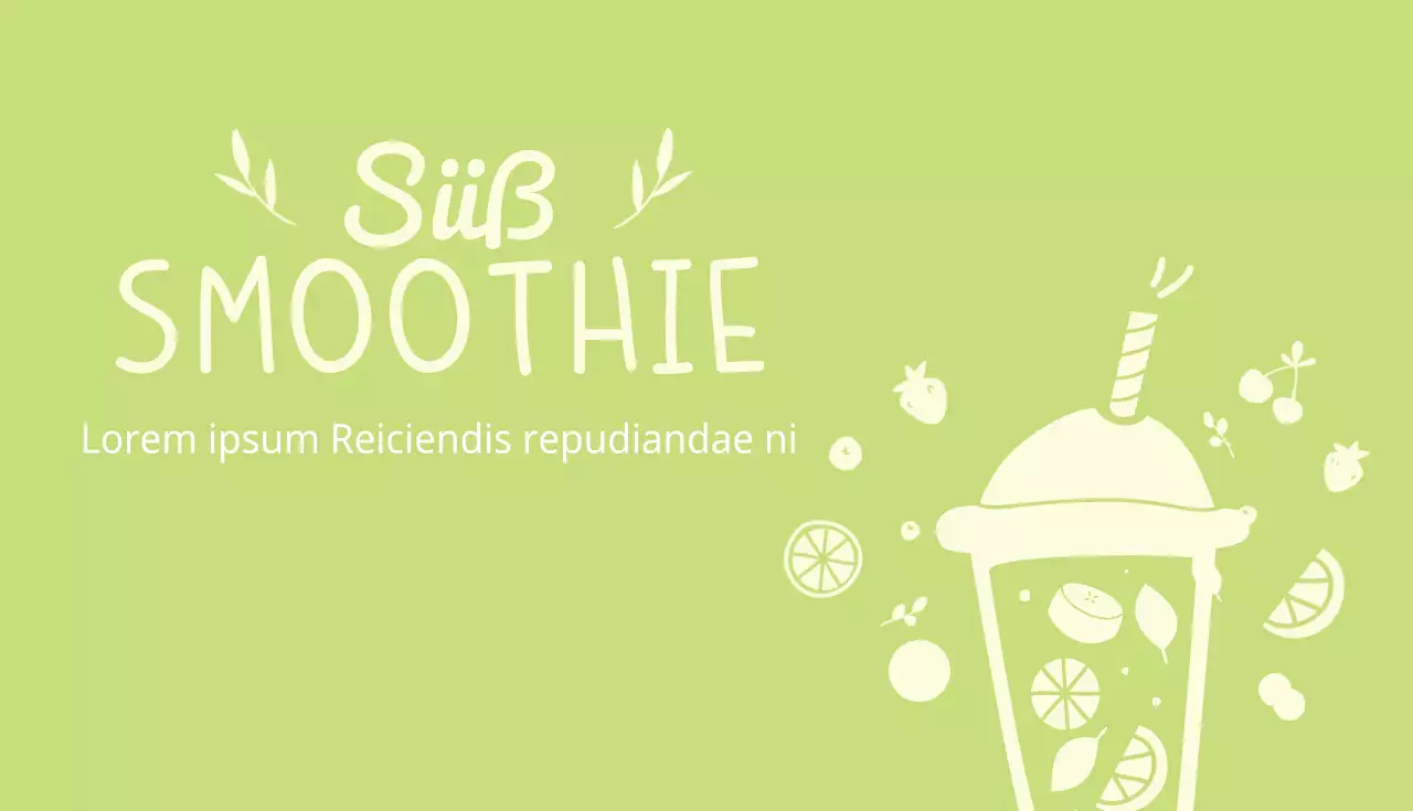 Einfache Visitenkarte für einen Smoothie-Shop