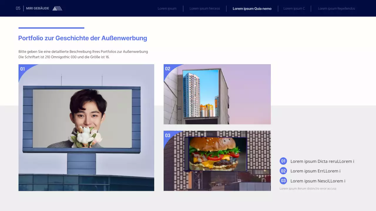 Ein sauberer, blauer Werbemittelvorschlag