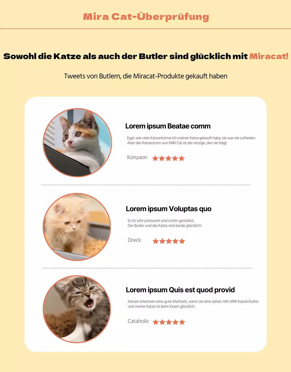 Niedliche Illustrationen in Orange und Gelb für Katzen im Angebot